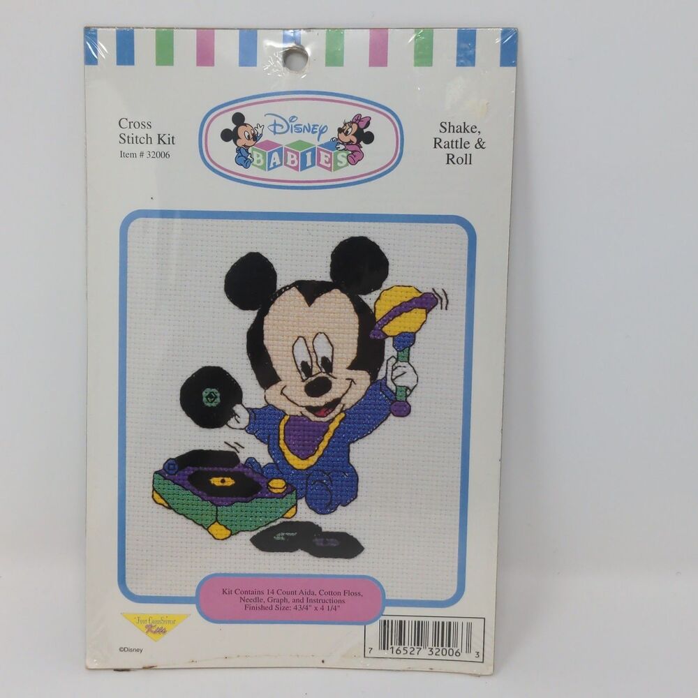 Disney Babies Mickey Shake, Rattle & Roll Counted Cross Stitch Kit